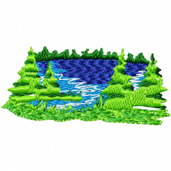 Flowers And Tree Embroidery Design 2